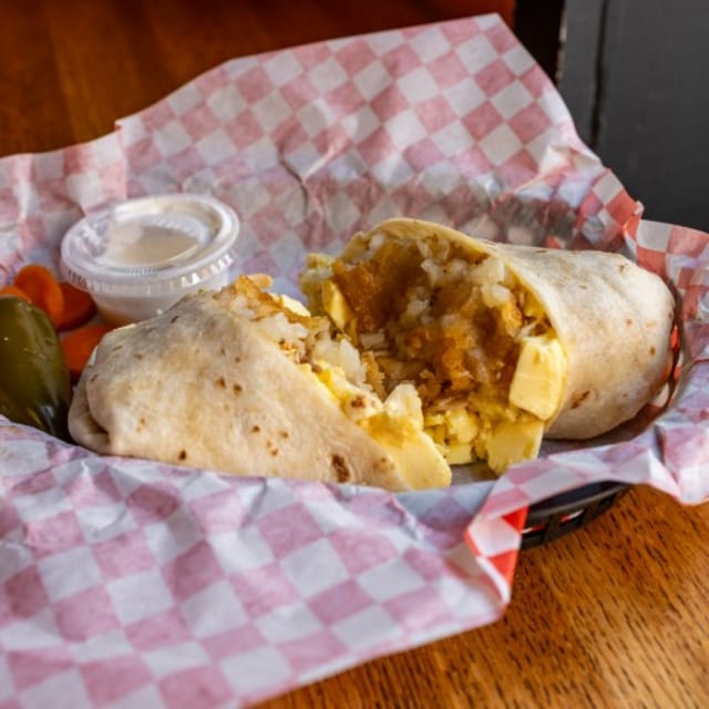 Breakfast Burrito Eggs, Tur, Cheese & HB.